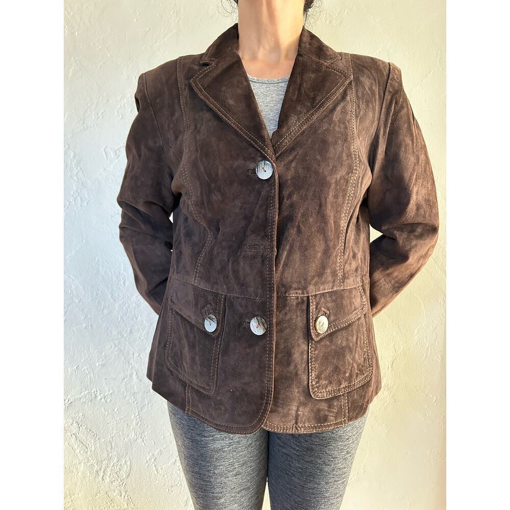 B Collection Brown Suede Leather Jacket